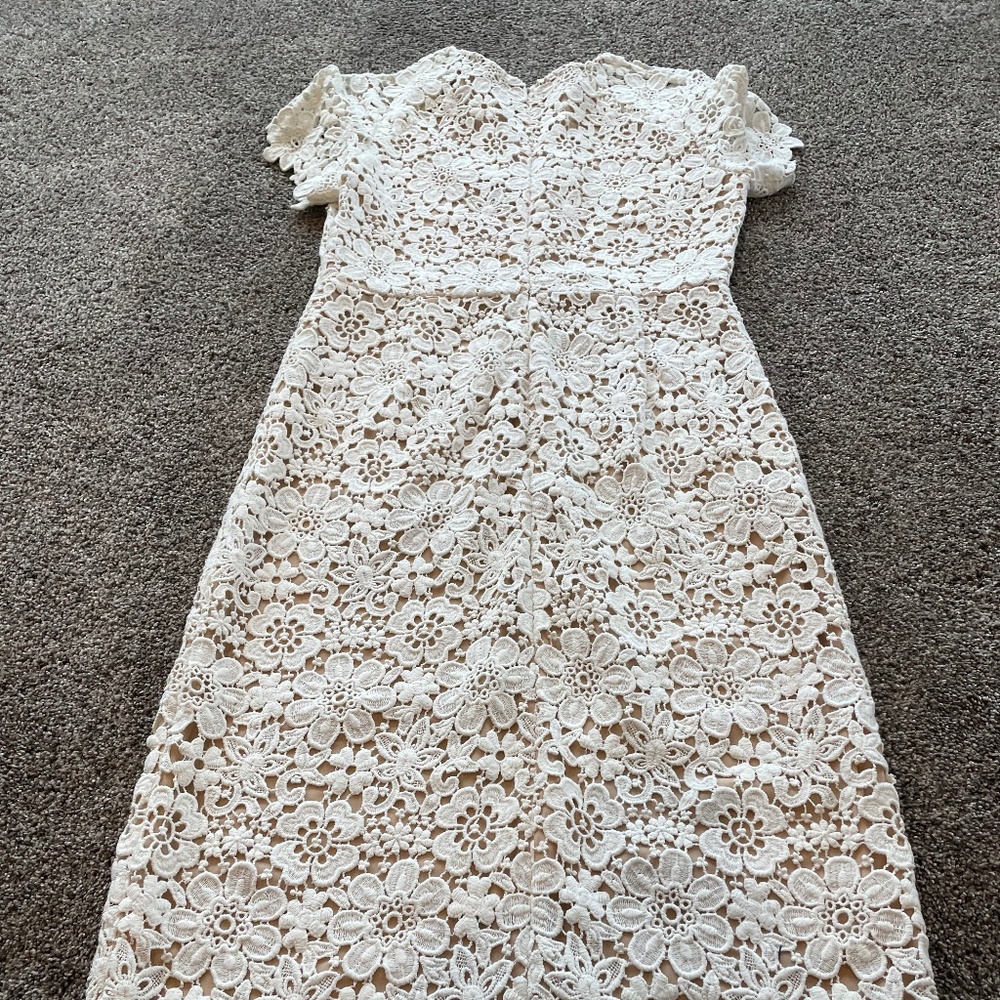 Shoshanna white lace dress